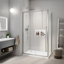 Arezzo 1400 x 900 Soft Closing Sliding Shower Door Enclosure - Chrome
