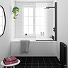 Arezzo 1435 x 770 Matt Black 6mm Glass Pivot Bath Screen Feature Large Image