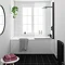 Arezzo 1435 x 770 Matt Black 6mm Glass Pivot Bath Screen  Feature Large Image