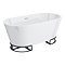 Arezzo 1500 Curved Freestanding Bath with Matt Black Frame + Waste