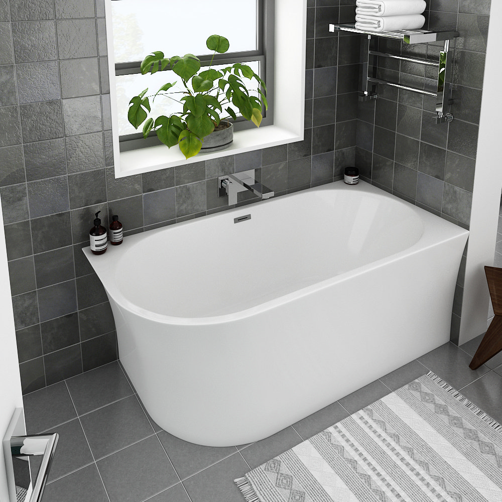 Arezzo 1500 x 750 Modern Curved Corner Bath