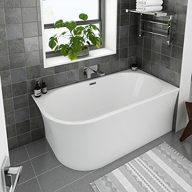 Arezzo 1500 x 750 Modern Curved Corner Bath Large Image