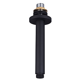 Arezzo 150mm Matt Black Round Ceiling Shower Arm Large Image