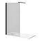 Arezzo 1600 x 800 Fluted Glass Matt Black Profile Wet Room (1000 Screen, Square Support Arm + Tray)  In Bathroom Large Image