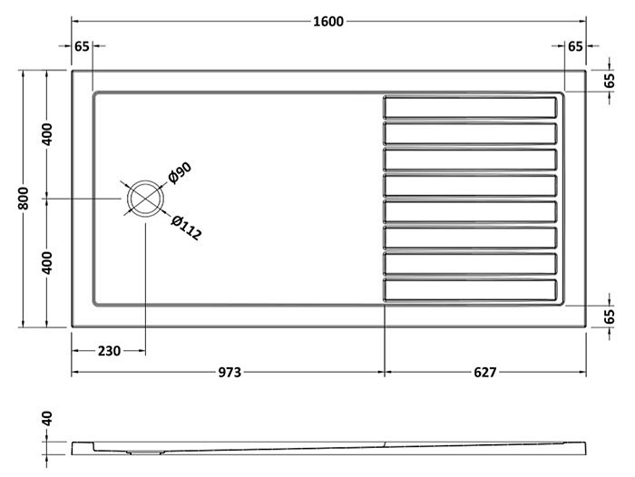 Arezzo 1700 x 800 Gunmetal Grey Wet Room (with Screen, Side Panel + Tray)