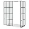 Arezzo 1600 x 800 Matt Black Grid Wet Room (Inc. Screen, Side Panel + Tray) In Bathroom Large Image