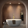 Arezzo Solid Stone Curved Freestanding Bath 1600 x 855mm - Matt White Single Ended
