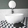 Arezzo Solid Stone Curved Freestanding Bath 1600 x 855mm - Matt White Single Ended