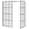 Arezzo 1600 x 900 Wetroom Enclosure Pack - Matt Black Grid  Profile Large Image
