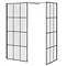 Arezzo 1600 x 900 Wetroom Enclosure Pack - Matt Black Grid Profile Large Image