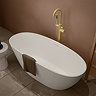 Arezzo Solid Stone Curved Freestanding Bath 1650 x 690mm - Matt White Double Ended