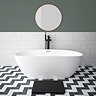 Arezzo 1650 x 690 Matt White Solid Stone Curved Double Ended Bath