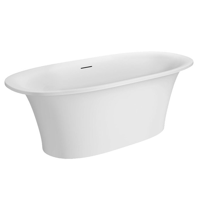 Arezzo 1690 x 750 Matt White Solid Stone Modern Roll Top Bath  Feature Large Image