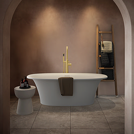Arezzo 1690 x 750 Matt White Solid Stone Modern Roll Top Bath