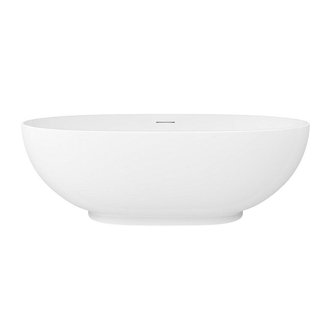 Arezzo 1690 x 800 Matt White Solid Stone Curved Double Ended Bath  Standard Large Image
