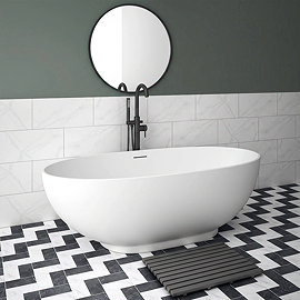 Arezzo 1690 x 800 Matt White Solid Stone Curved Double Ended Bath