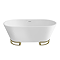 Arezzo 1700 Curved Freestanding Bath with Brushed Brass Frame + Waste