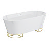 Arezzo 1700 Curved Freestanding Bath with Brushed Brass Frame + Waste