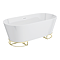 Arezzo 1700 Curved Freestanding Bath with Brushed Brass Frame + Waste