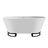 Arezzo 1700 Curved Freestanding Bath with Matt Black Frame + Waste