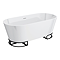 Arezzo 1700 Curved Freestanding Bath with Matt Black Frame + Waste