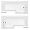 Arezzo 1700 L-Shaped Shower Bath with Brushed Brass Exposed Shower Pack and Screen