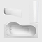 Arezzo 1700mm P-Shaped Shower Bath with Screen & Front Panel - Brushed Brass