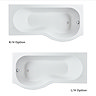 Arezzo 1700mm P-Shaped Shower Bath with Screen & Front Panel - Brushed Brass