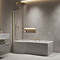 Arezzo 1700mm P-Shaped Shower Bath with Screen & Front Panel - Matt Black