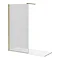 Arezzo 1700 x 700 Bath Replacement Wet Room (1000mm Brushed Brass Fluted Glass Screen w. Tray)  Profile Large Image