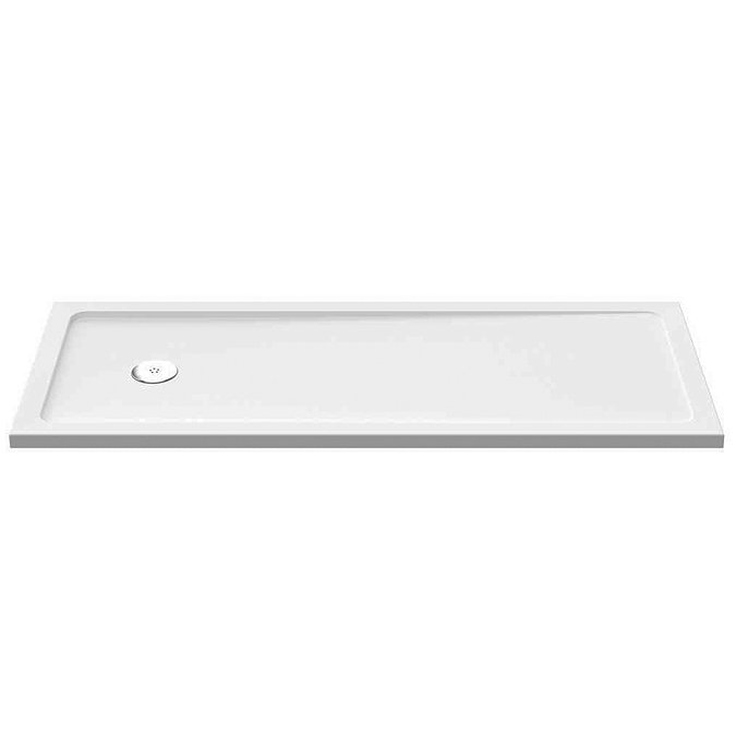 Arezzo 1700 x 700 Bath Replacement Wet Room (1000mm Chrome Fluted Glass Screen w. Tray) Profile Large Image