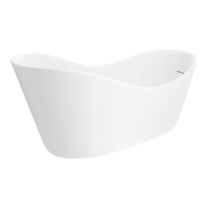 Arezzo 1700 x 750 Matt White Solid Stone Modern Slipper Bath  Standard Large Image