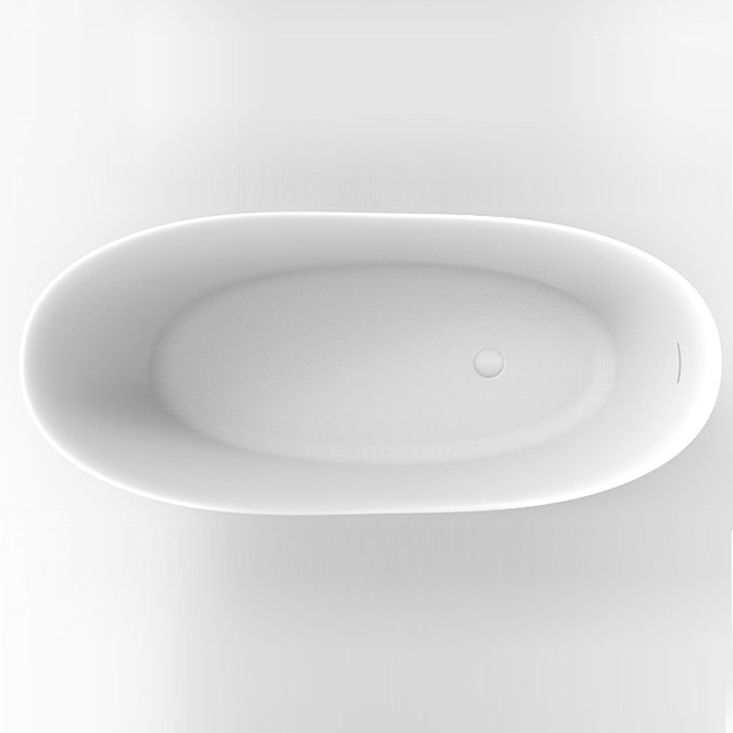 Arezzo 1700 x 750 Matt White Solid Stone Modern Slipper Bath  Profile Large Image