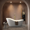 Arezzo 1700 x 750 Matt White Solid Stone Modern Slipper Bath