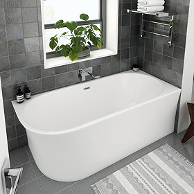 Arezzo 1700 x 750 Modern Curved Corner Bath Large Image