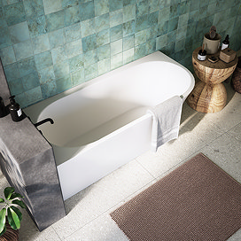 Arezzo 1700 x 750 Modern Curved Single Ended Corner Bath (with Tap Ledge)