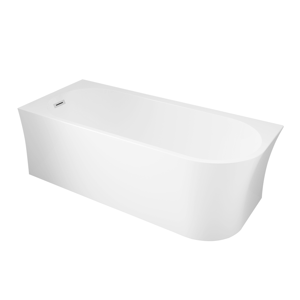 Arezzo 1700 x 750 Modern Curved Single Ended Corner Bath (with Tap ...