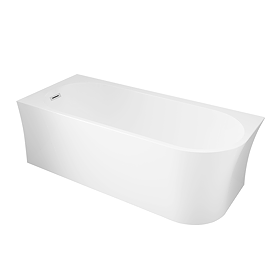 Arezzo 1700 x 750 Modern Curved Single Ended Corner Bath (with Tap Ledge)