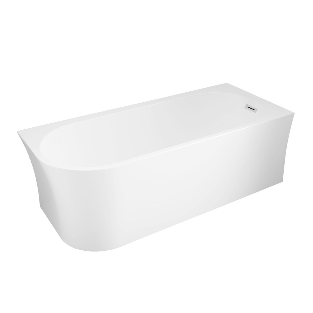 Arezzo 1700 x 750 Modern Curved Single Ended Corner Bath with Tap