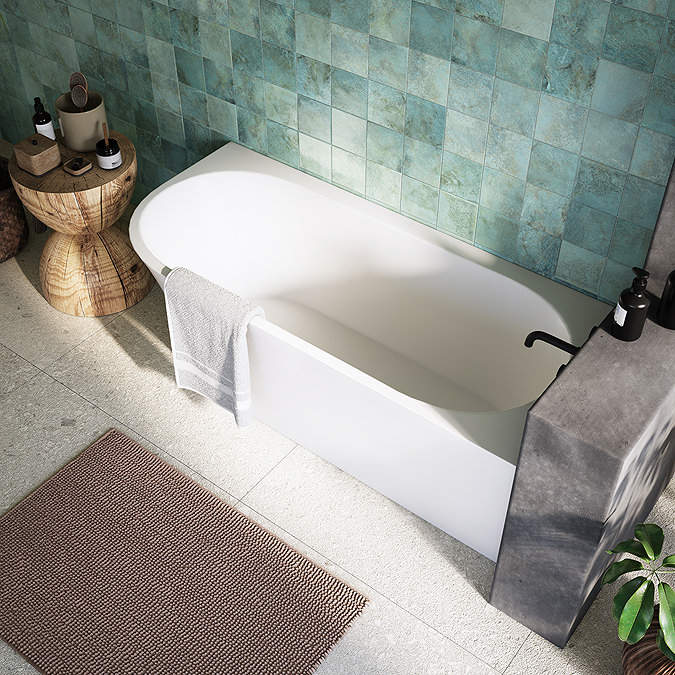 Arezzo 1700 x 750 Modern Curved Single Ended Corner Bath (with Tap Ledge)
