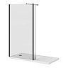 Arezzo 1700 x 800 Matt Black Profile Wet Room (1100mm Screen, Return Panel + Tray)