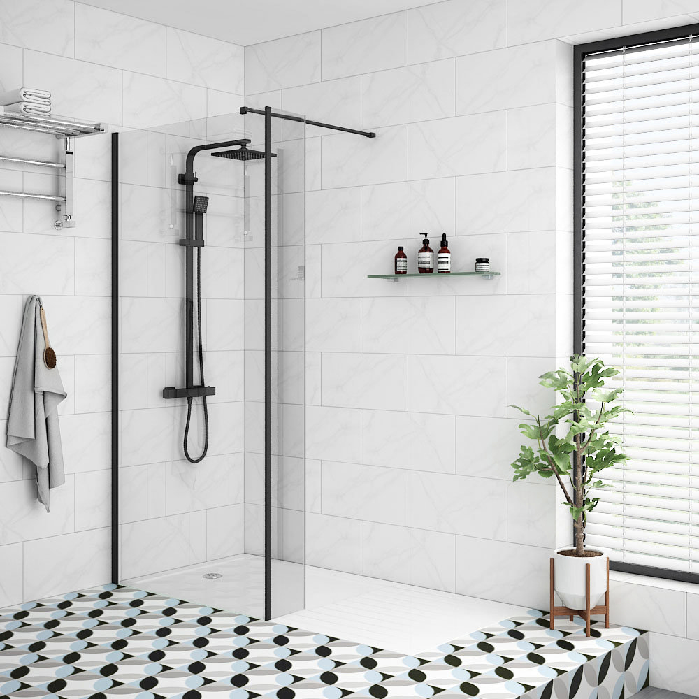 Renovated black bathroom with brass fixtures and marble tile clad shower,  South East London, UK [2500x3750] : r/RoomPorn