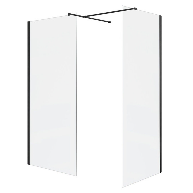 Arezzo 1700 x 800 Matt Black Profile Wet Room (Screen, Side Panel & Tray)