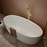 Arezzo Solid Stone Curved Freestanding Bath 1700 x 800mm - Matt White Double Ended