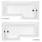 Arezzo 1700mm L-Shaped Shower Bath with Matt Black Screen & Panel