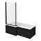 Arezzo 1700mm L-Shaped Shower Bath with Matt Black Screen & Panel