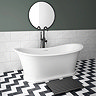 Arezzo Solid Stone Roll Top Freestanding Slipper Bath 1690 x 750mm - Matt White Traditional