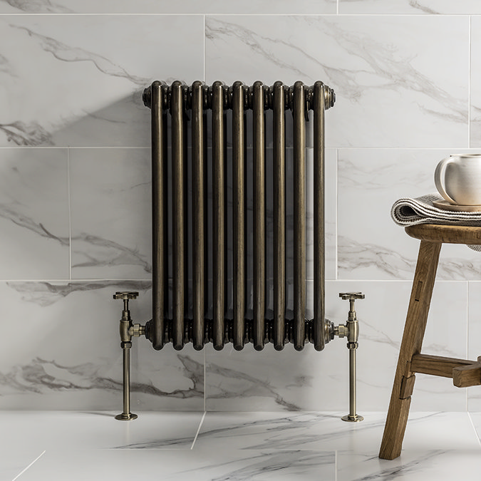 Arezzo 180mm Antique Brass 15mm Pipe Kit for Radiator Valves