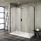 Turin 1850mm Matt Black Wetroom Screen + Square Support Arm Large Image