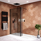 Arezzo 1900mm Grey Tinted Glass Wetroom Screen with Matt Black Profile and Support Arm